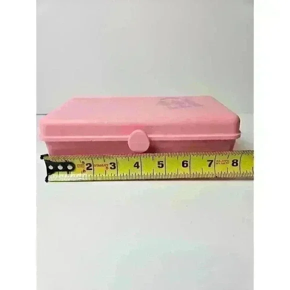 Vintage 80s 90s Pink Mini Caboodle Case Make Up Jewelry With Mirror Rare - Picture 6 of 7